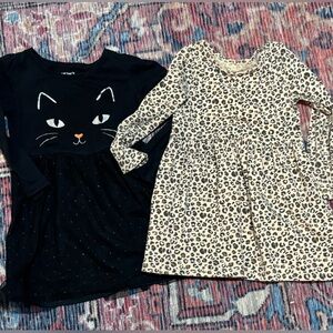 3T Cat Lover Dress Bundle - Carter’s Cat Face and Leopard Print from Cat & Jack